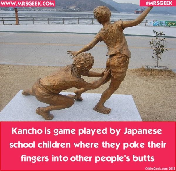 How did the Bizarre Japanese Children's Game 'Kancho' Get a Statue