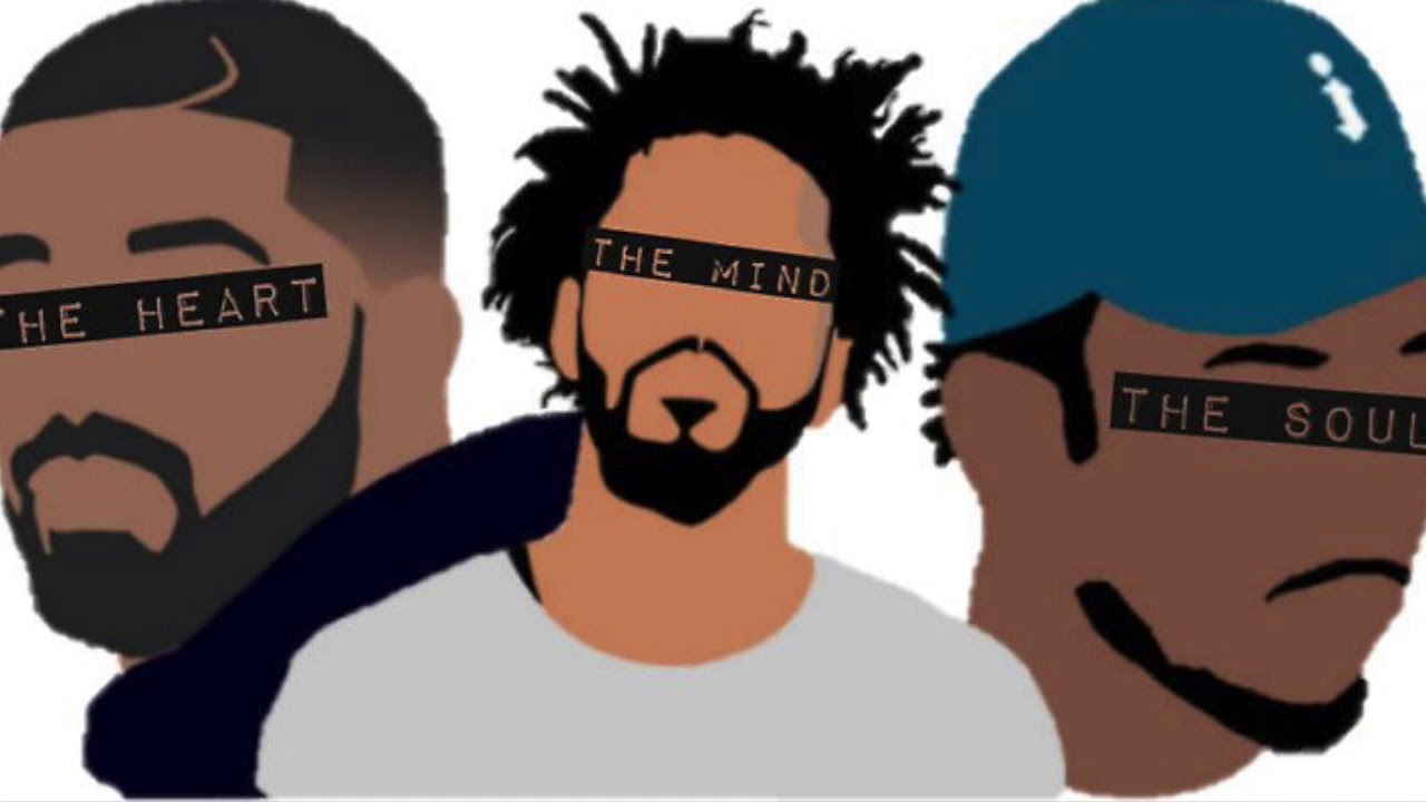Graphic design of Hip Hop Artists, Drake, J. Cole and Kendrick Lamar