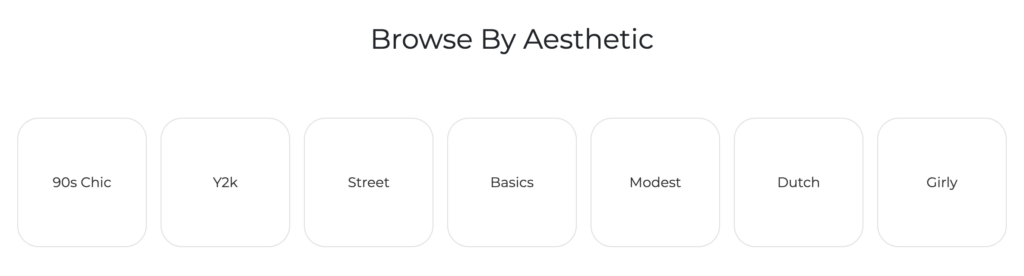 A screenshot of the Ethos website showing filters for boycott-friendly fashion items.