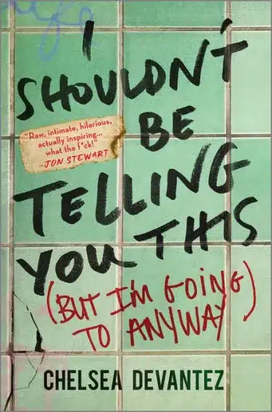 Book cover of a green tile wall with words messily written on it.