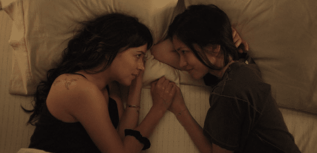Dakota Johnson and Sonoya Mizuna in "Am I OK?"