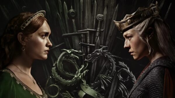 Alicent Hightower and Rhaenyra Targaryen face off