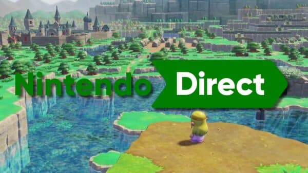 Nintendo Direct logo in front of The Legend of Zelda: Echoes of Wisdom