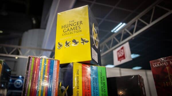 Hunger Games Books on shelf