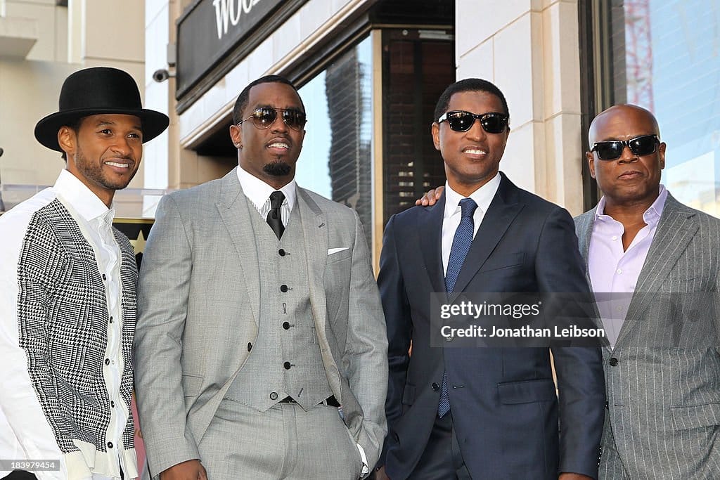 HOLLYWOOD, CA - OCTOBER 10: L-R) Usher, Sean "Diddy" Combs, Babyface, and L.A. Reid.